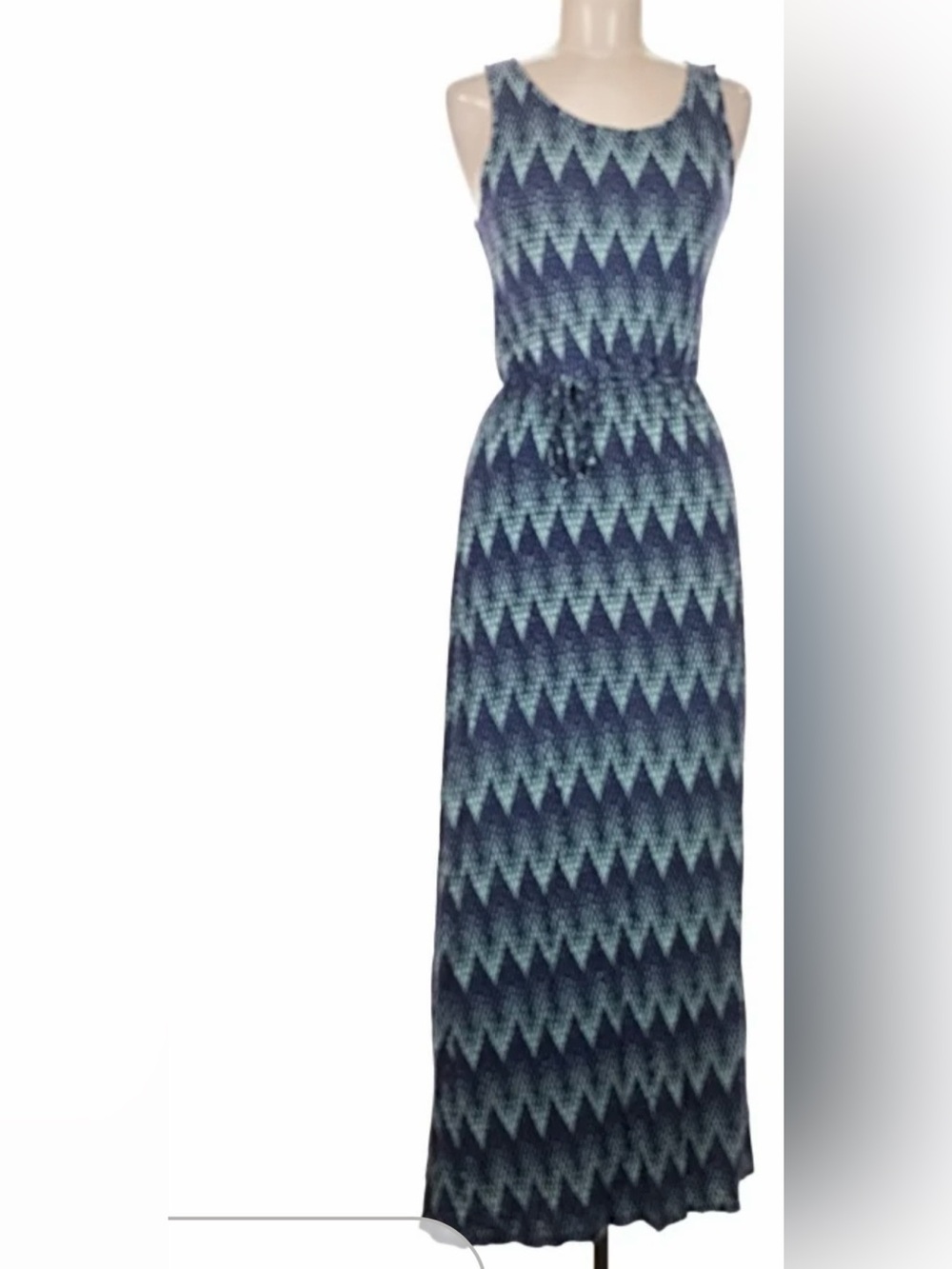 Papermoon Navy and Teal Chevron Maxi Dress